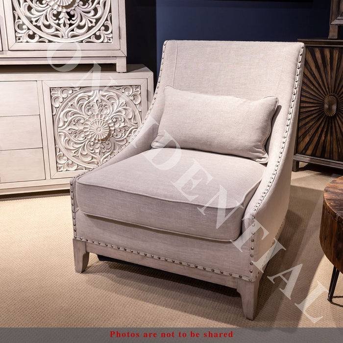Liberty Furniture Harlequin Upholstered Accent Chair in Weathered Linen