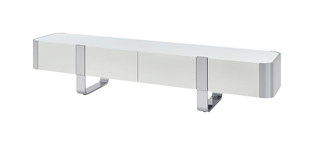 Larvik TV Stand White w/ Silver Frame