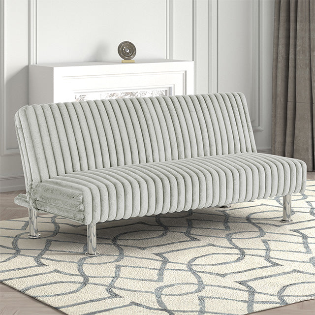 Hinwil Futon Sofa Bed Pink, Beige Grey, & Black